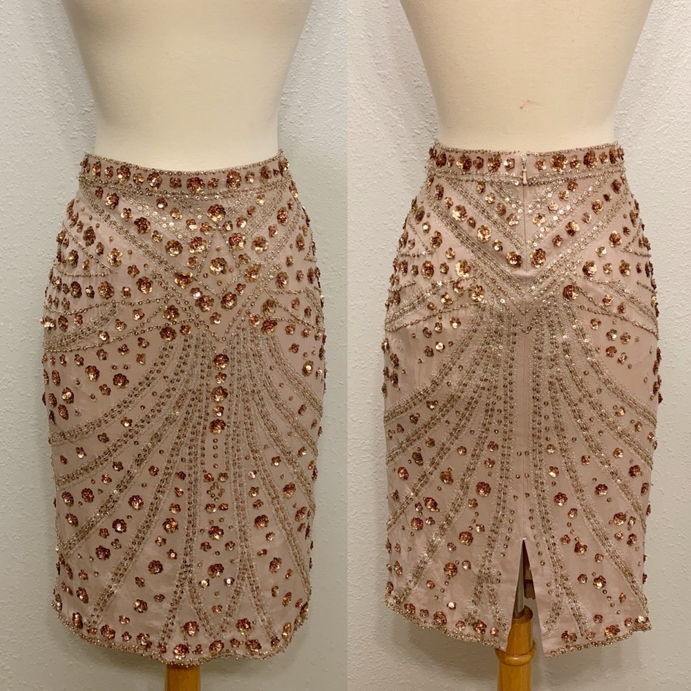 Mandalay Y2K Sequin Silk Midi Skirt